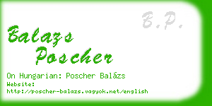 balazs poscher business card